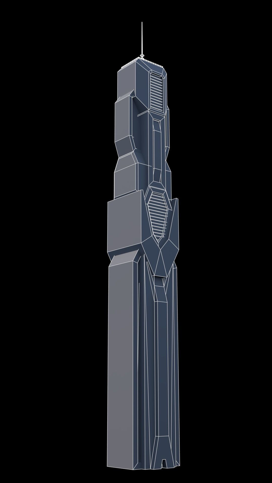 30 LOW POLY Sci-Fi Skyscrapers Pack Low-poly 3D model_26