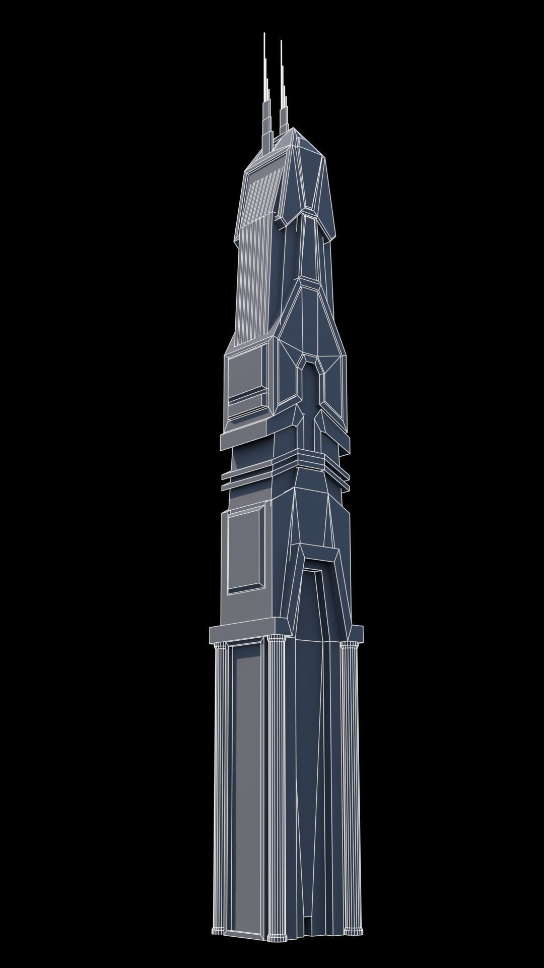 30 LOW POLY Sci-Fi Skyscrapers Pack Low-poly 3D model_24