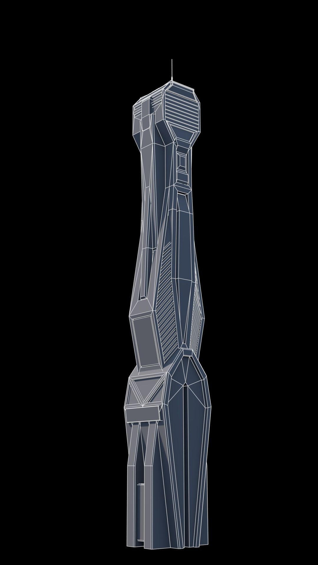 30 LOW POLY Sci-Fi Skyscrapers Pack Low-poly 3D model_21