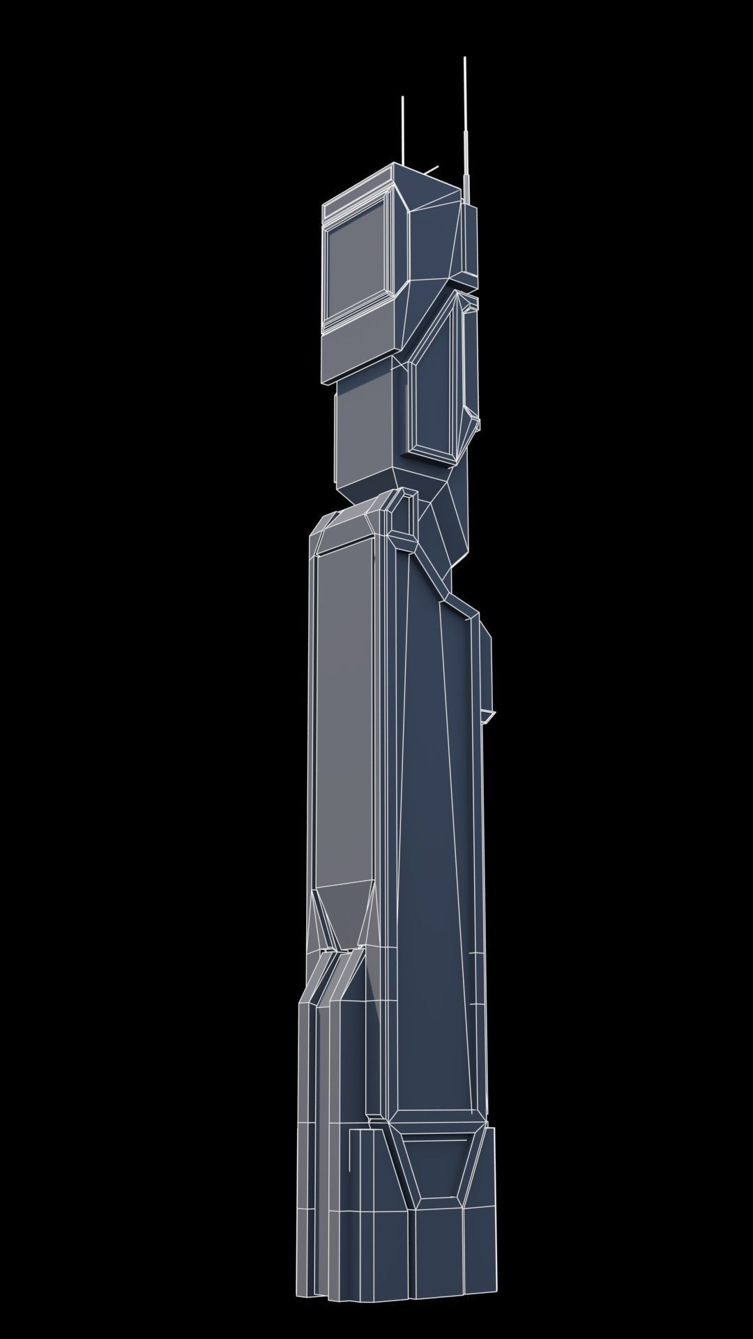30 LOW POLY Sci-Fi Skyscrapers Pack Low-poly 3D model_28