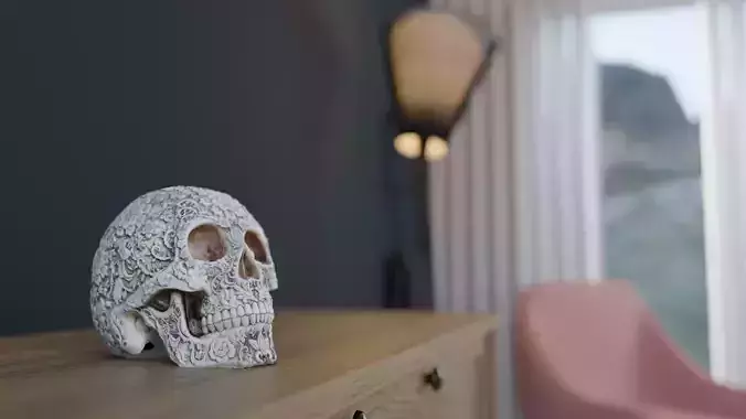 Decorated Skull Dia De Los Muertos