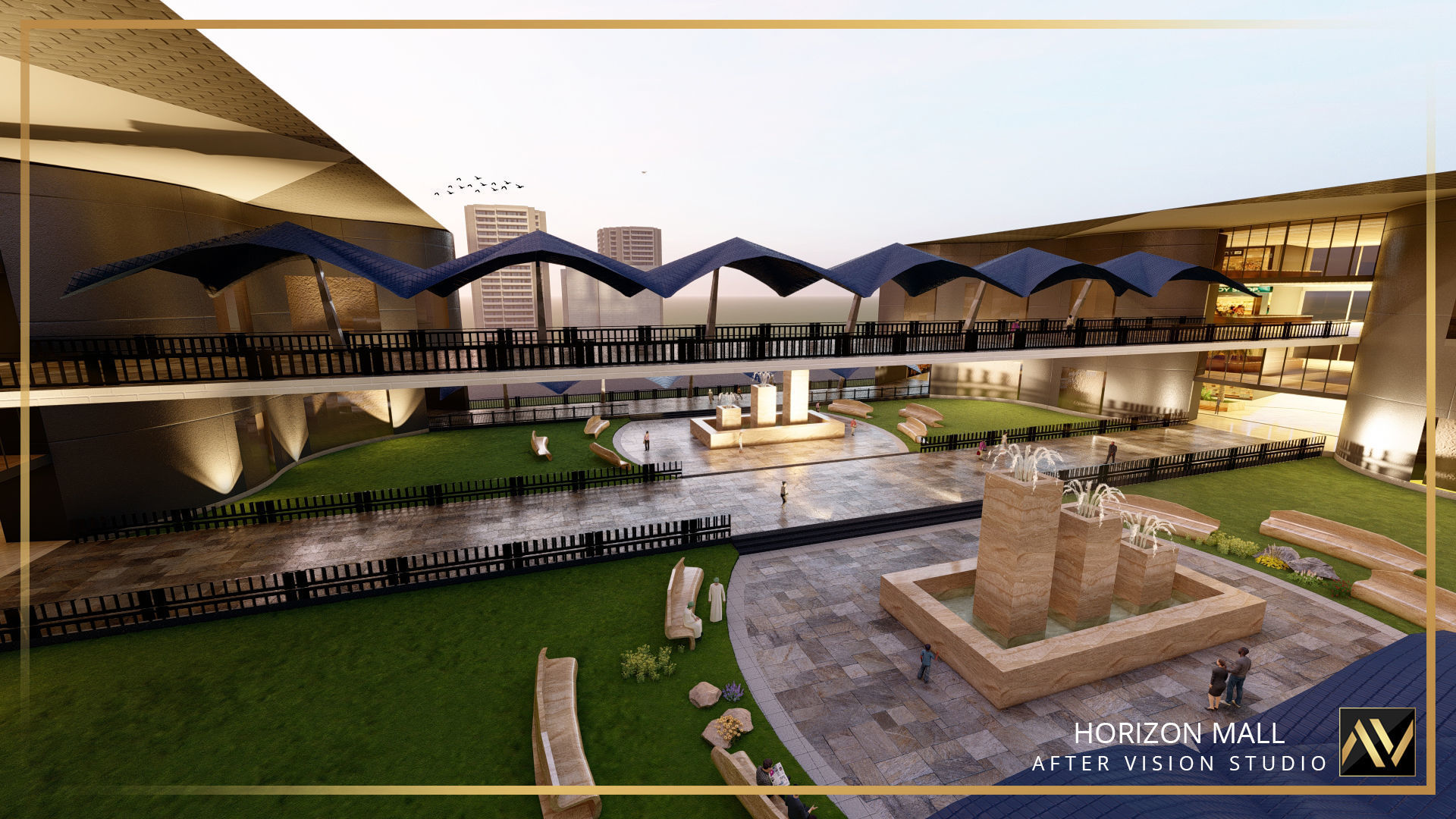 Shopping mall Low Poly Low-poly 3D model_5