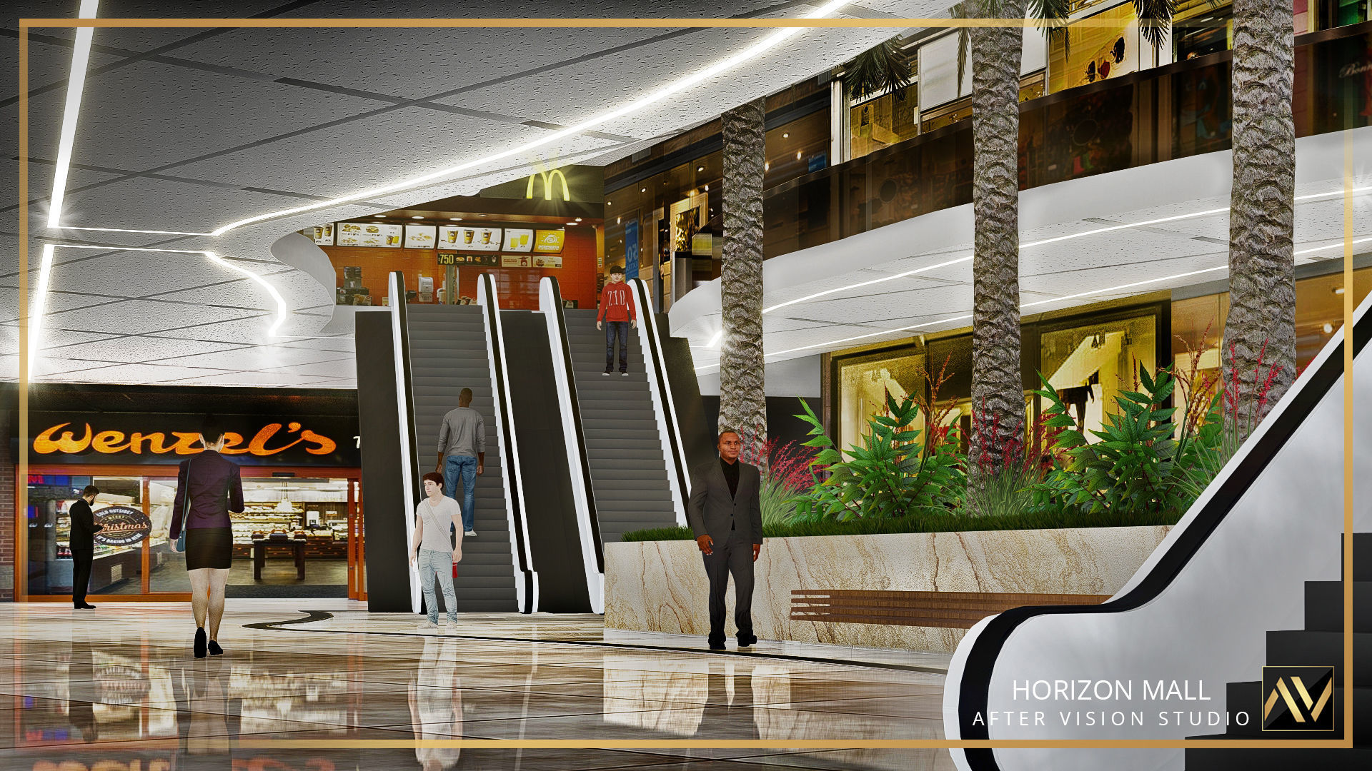 Shopping mall Low Poly Low-poly 3D model_3