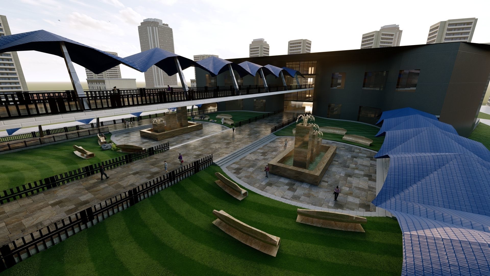 Shopping mall Low Poly Low-poly 3D model_8