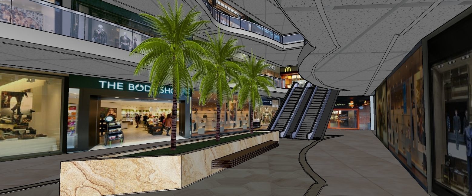 Shopping mall Low Poly Low-poly 3D model_12