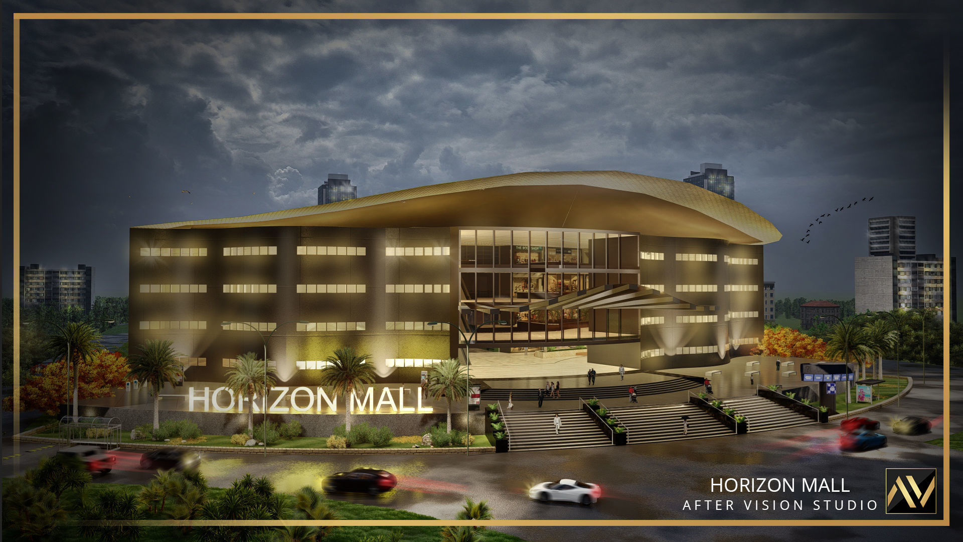 Shopping mall Low Poly Low-poly 3D model_6