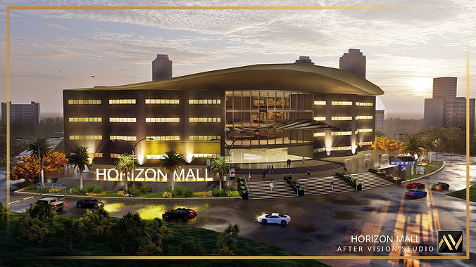 Shopping mall Low Poly Low-poly 3D model