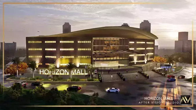 Shopping mall Low Poly Low-poly 3D model