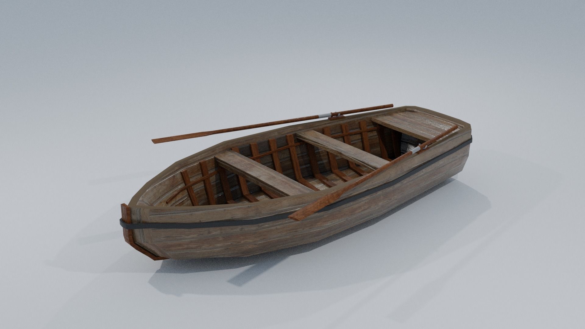 GameReady Old Boat Low-poly 3D model_2