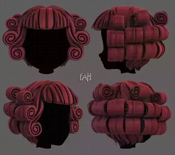 3D Hair style for girl V86