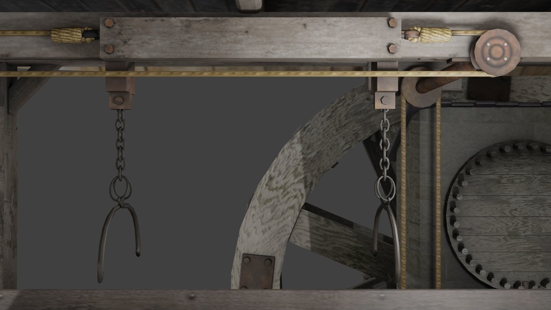medieval sawmill 3D model_2