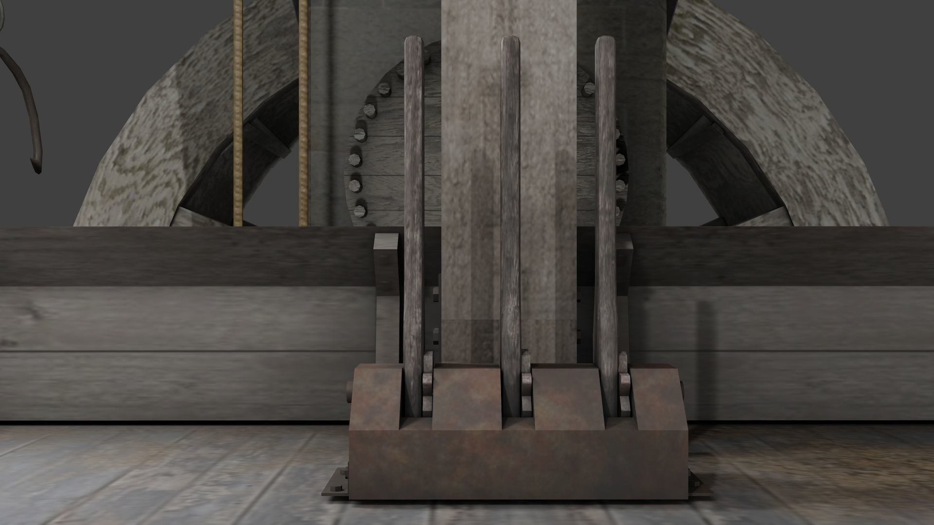 medieval sawmill 3D model_1
