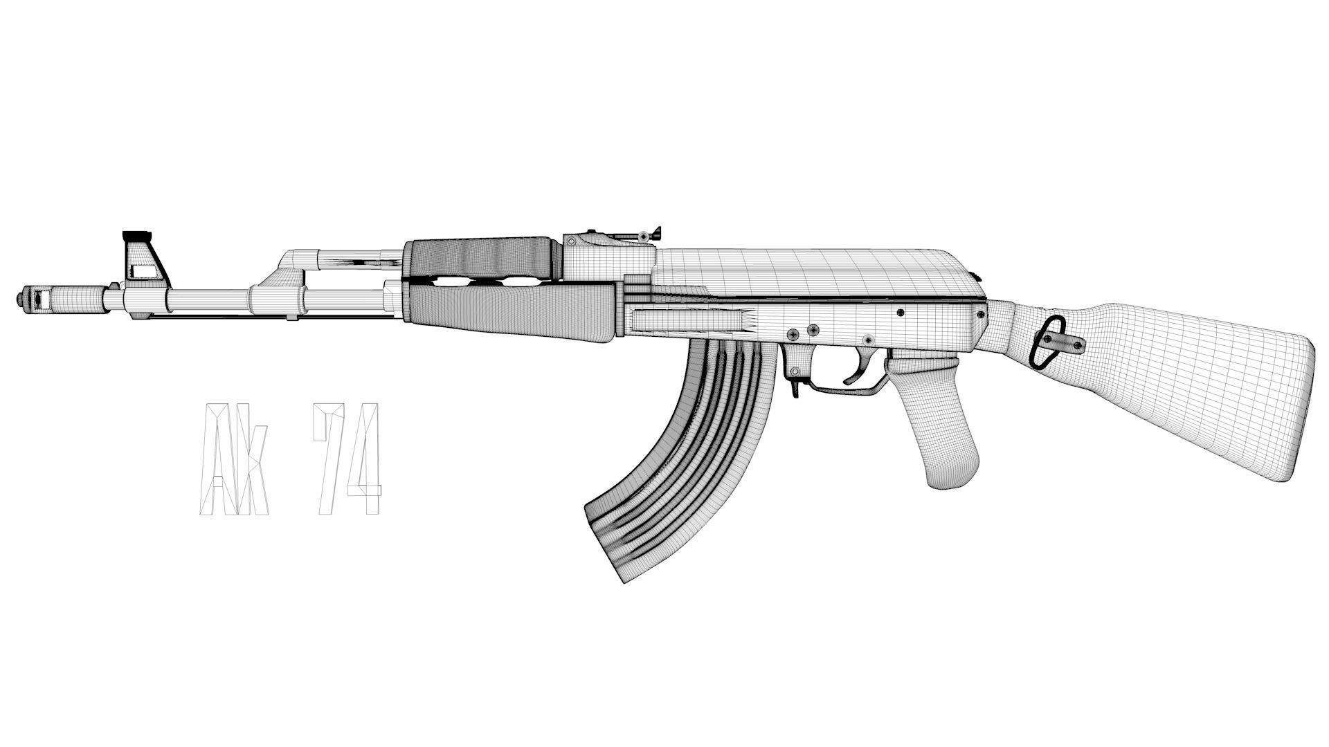 AK74 3D By Timvias Free 3D model_1