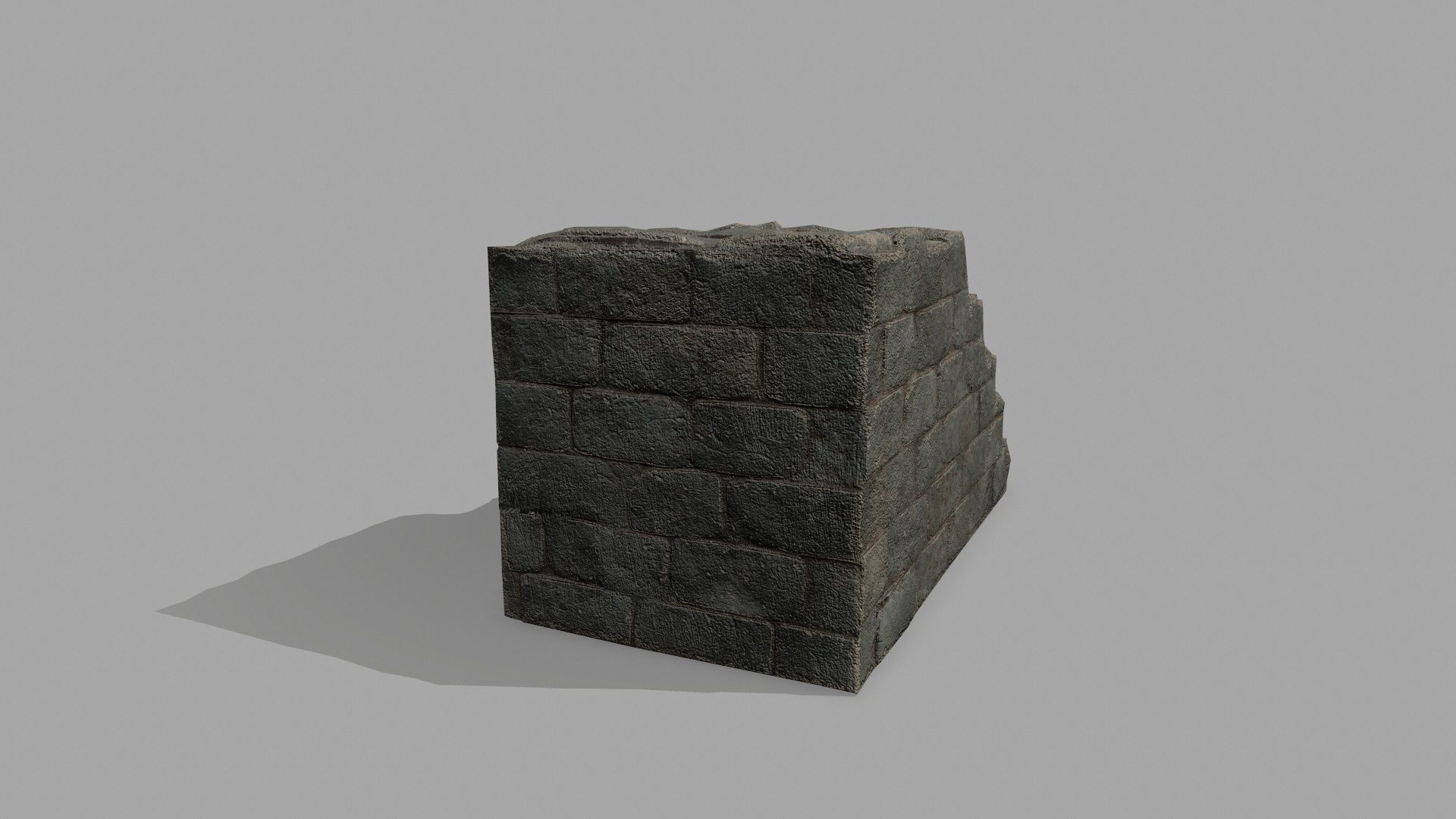 Stair Set block of stone Low-poly 3D model_7