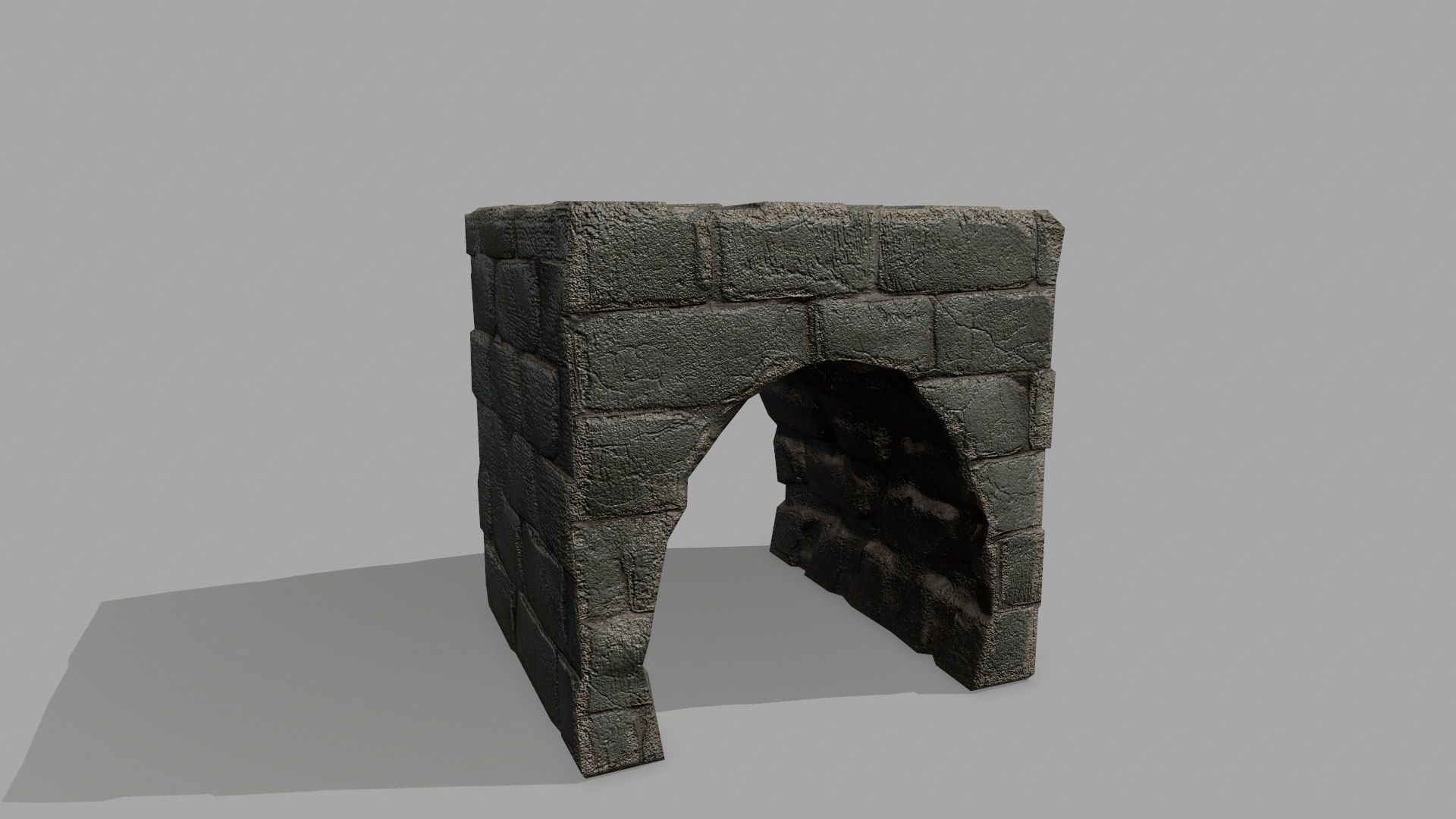 Stair Set block of stone Low-poly 3D model_12