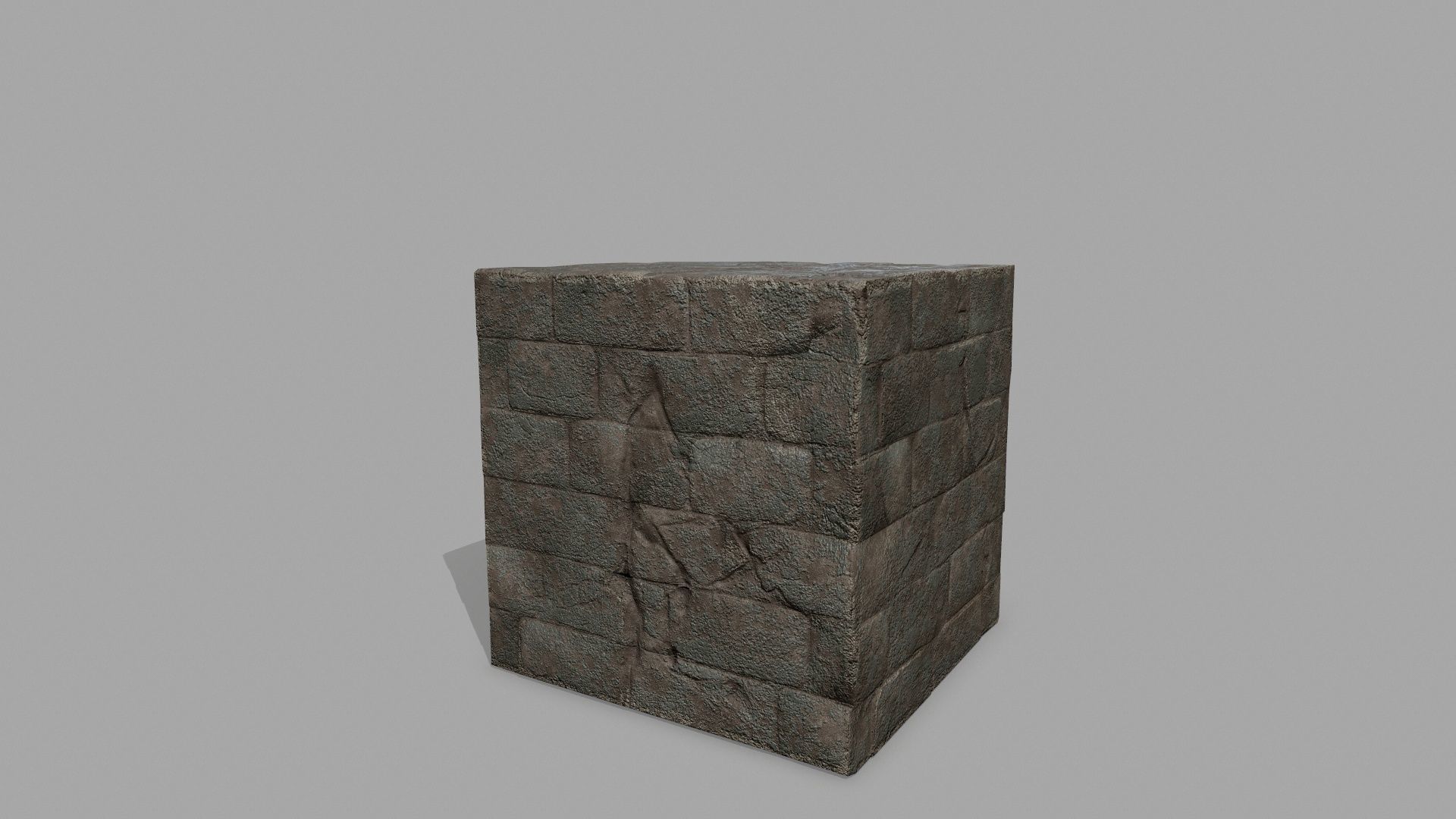 Stair Set block of stone Low-poly 3D model_17