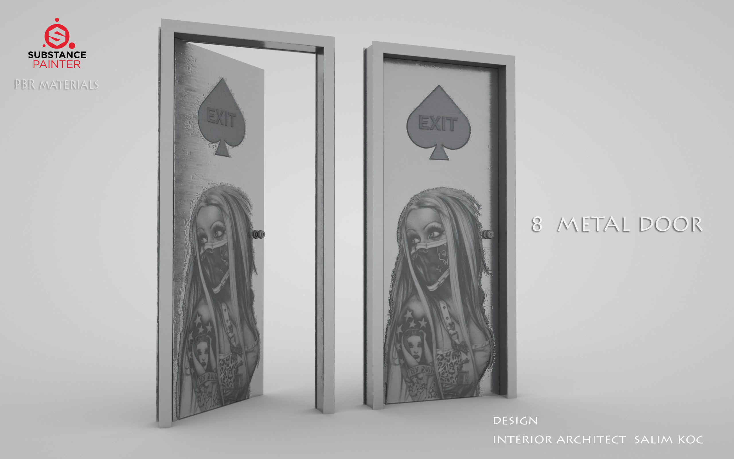  DOOR PACK 12 PIECE  Low-poly 3D model_11