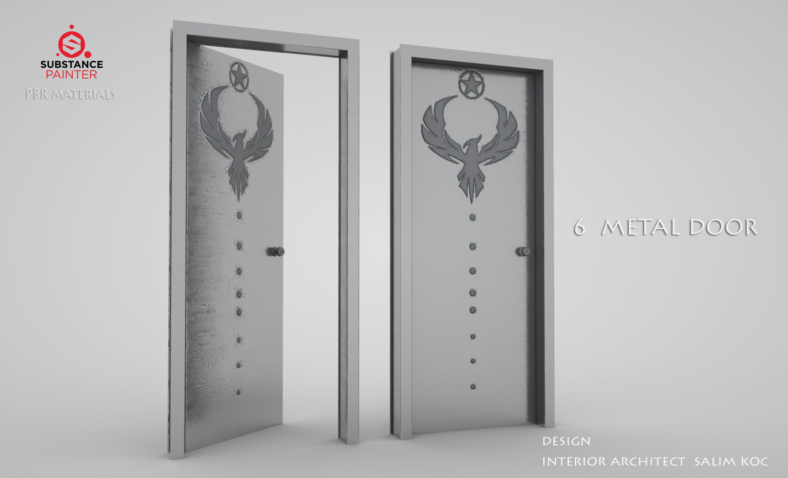  DOOR PACK 12 PIECE  Low-poly 3D model_5