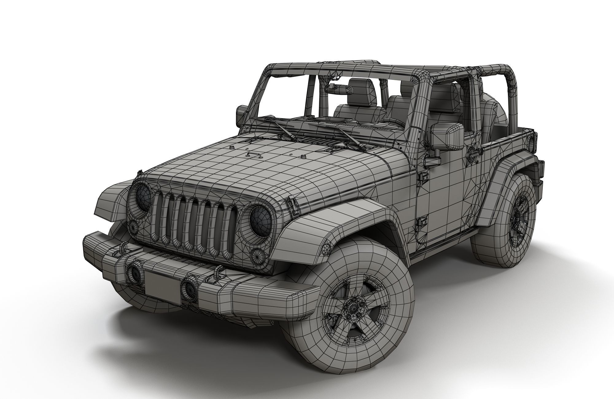 Jeep Wrangler 2010  Low-poly 3D model_18