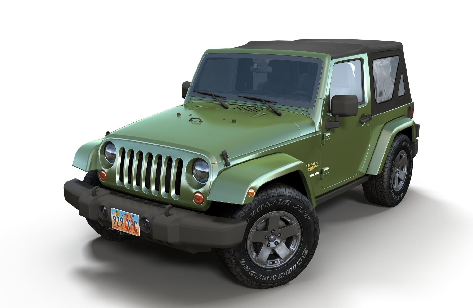 Jeep Wrangler 2010  Low-poly 3D model_11