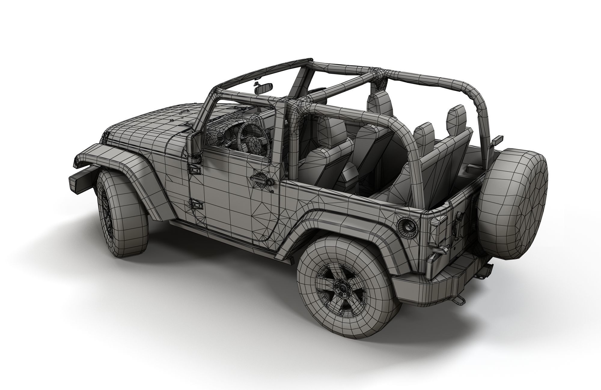 Jeep Wrangler 2010  Low-poly 3D model_21