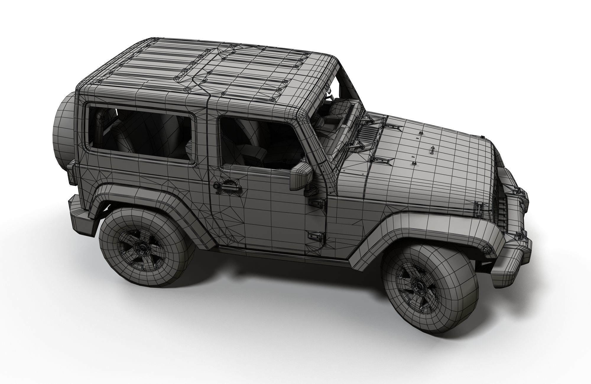 Jeep Wrangler 2010  Low-poly 3D model_22