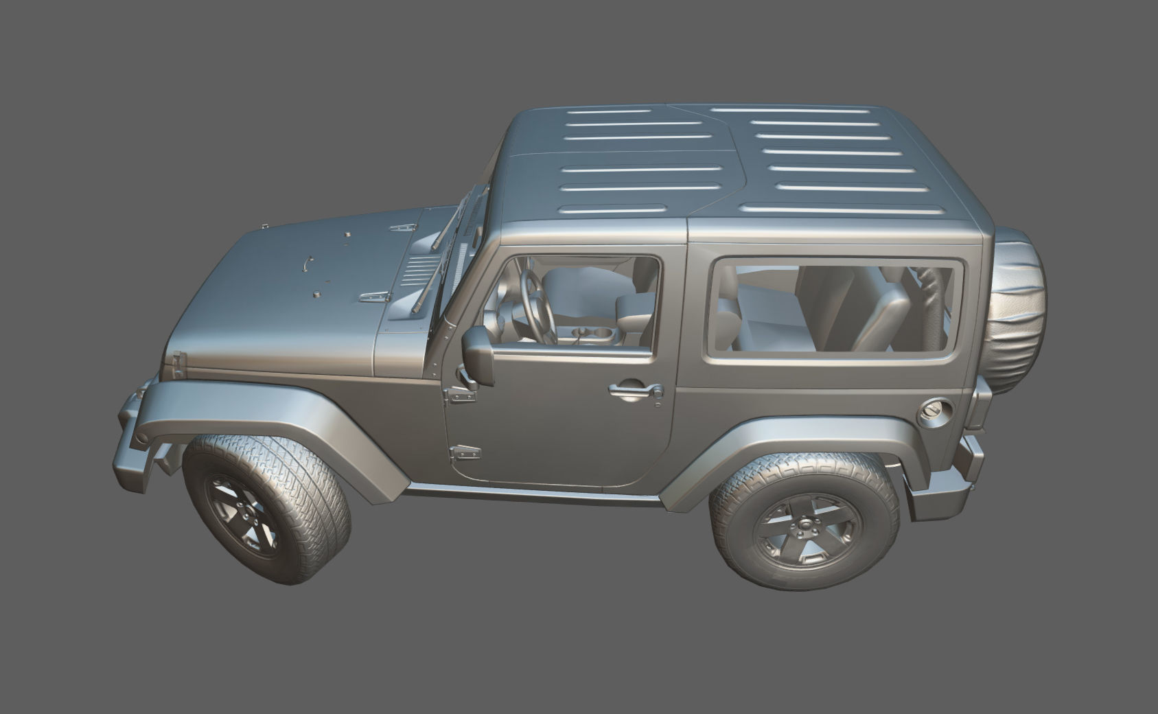 Jeep Wrangler 2010  Low-poly 3D model_34