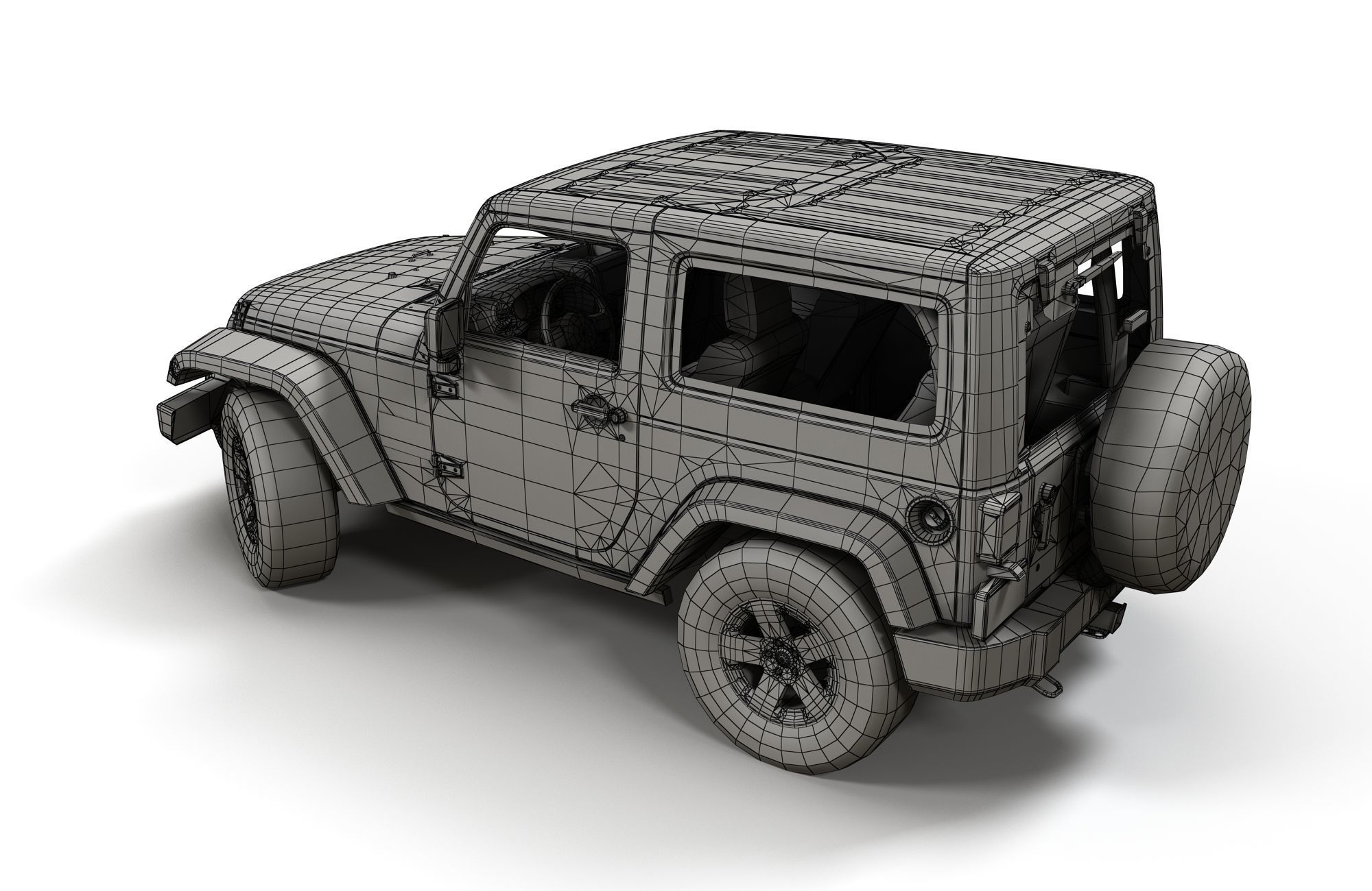 Jeep Wrangler 2010  Low-poly 3D model_20