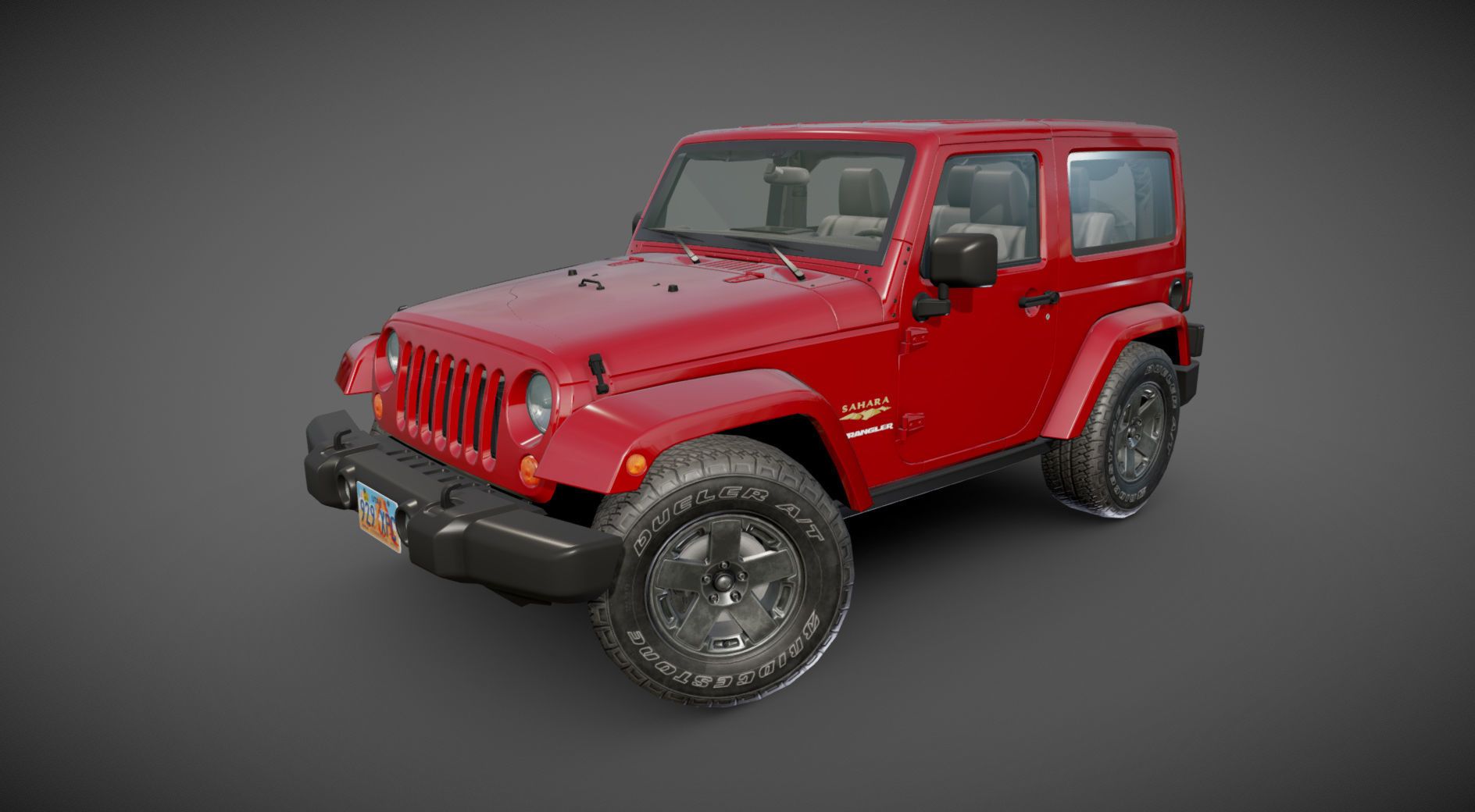 Jeep Wrangler 2010  Low-poly 3D model_26