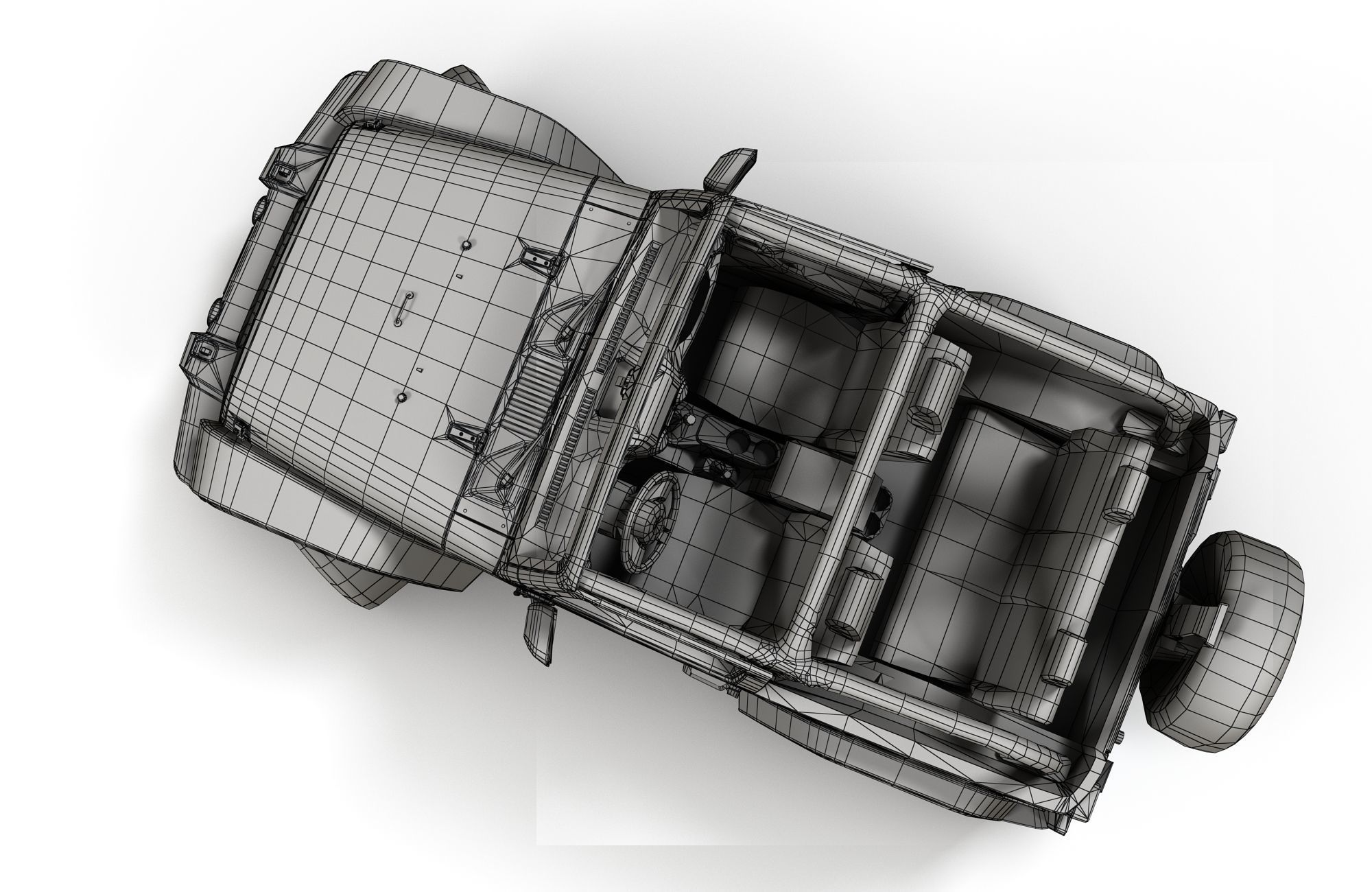 Jeep Wrangler 2010  Low-poly 3D model_25