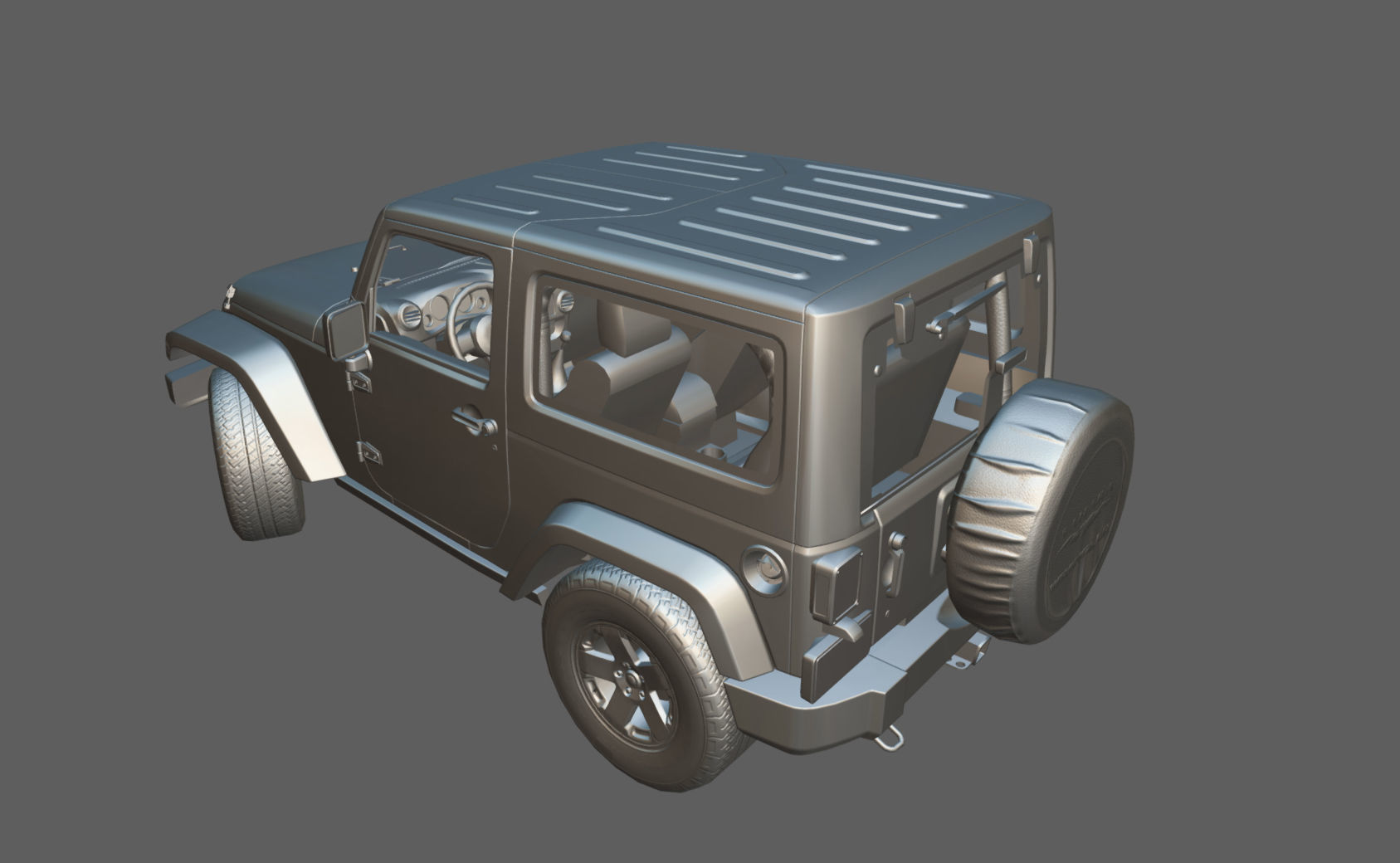 Jeep Wrangler 2010  Low-poly 3D model_33