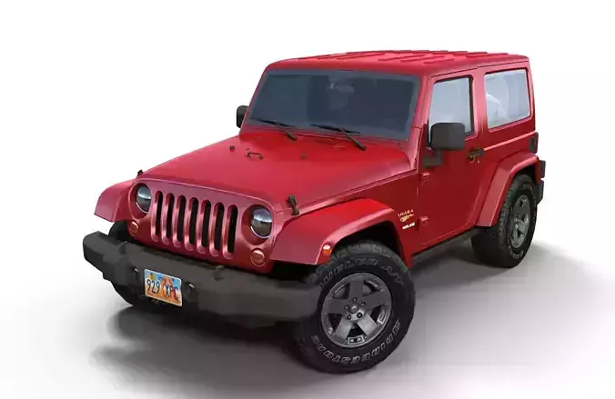 Jeep Wrangler 2010  Low-poly 3D model