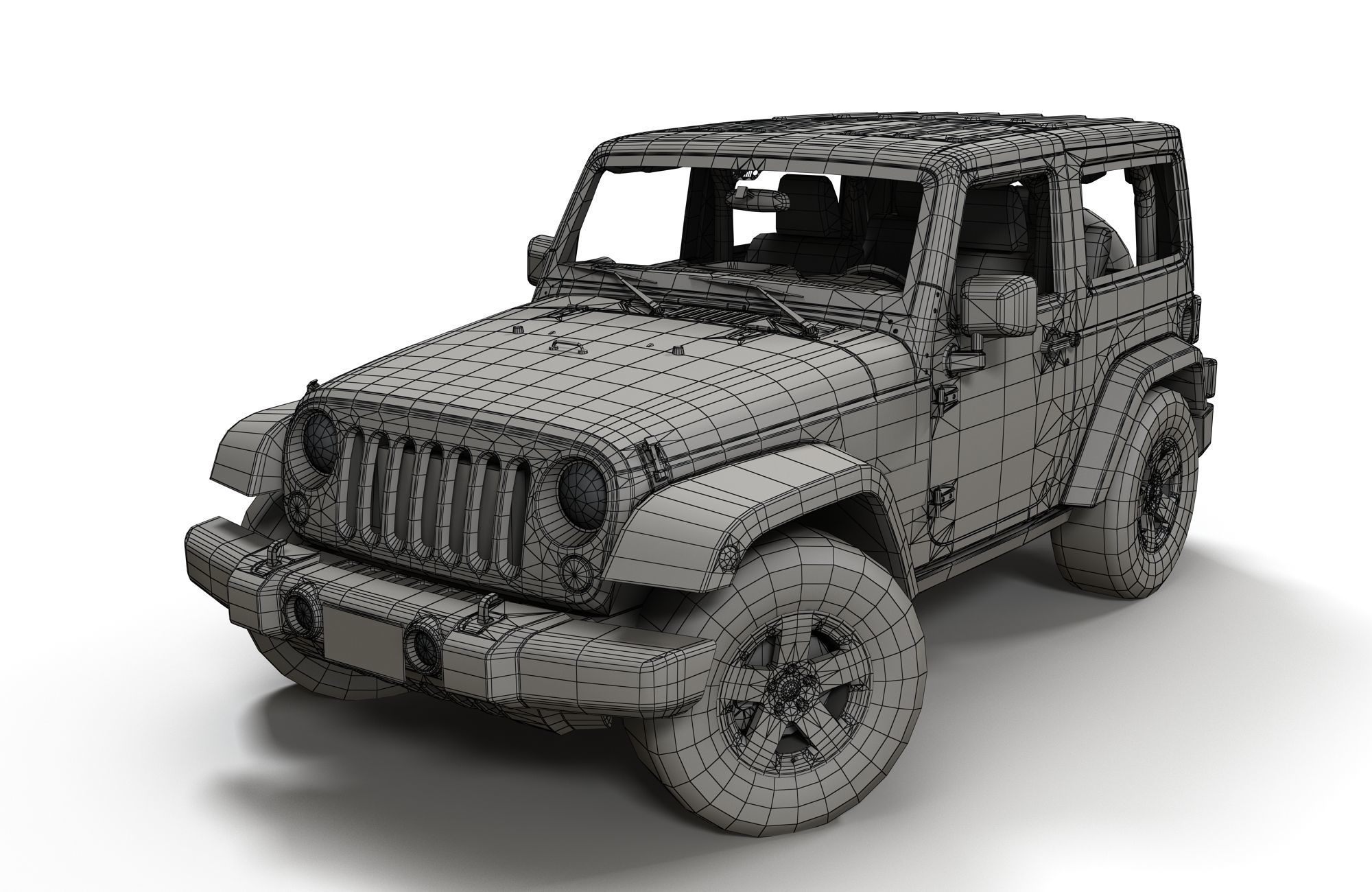Jeep Wrangler 2010  Low-poly 3D model_19