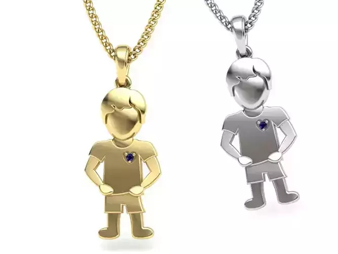 Baby Pendant Boy Pendant Engravable Necklace 3D print model