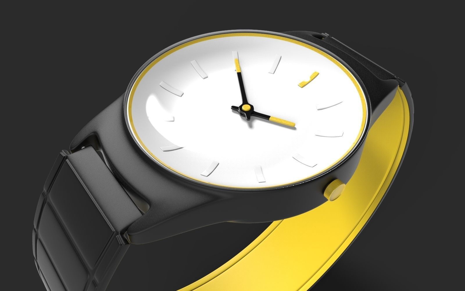 Simple watch model made on blender 3D model_9
