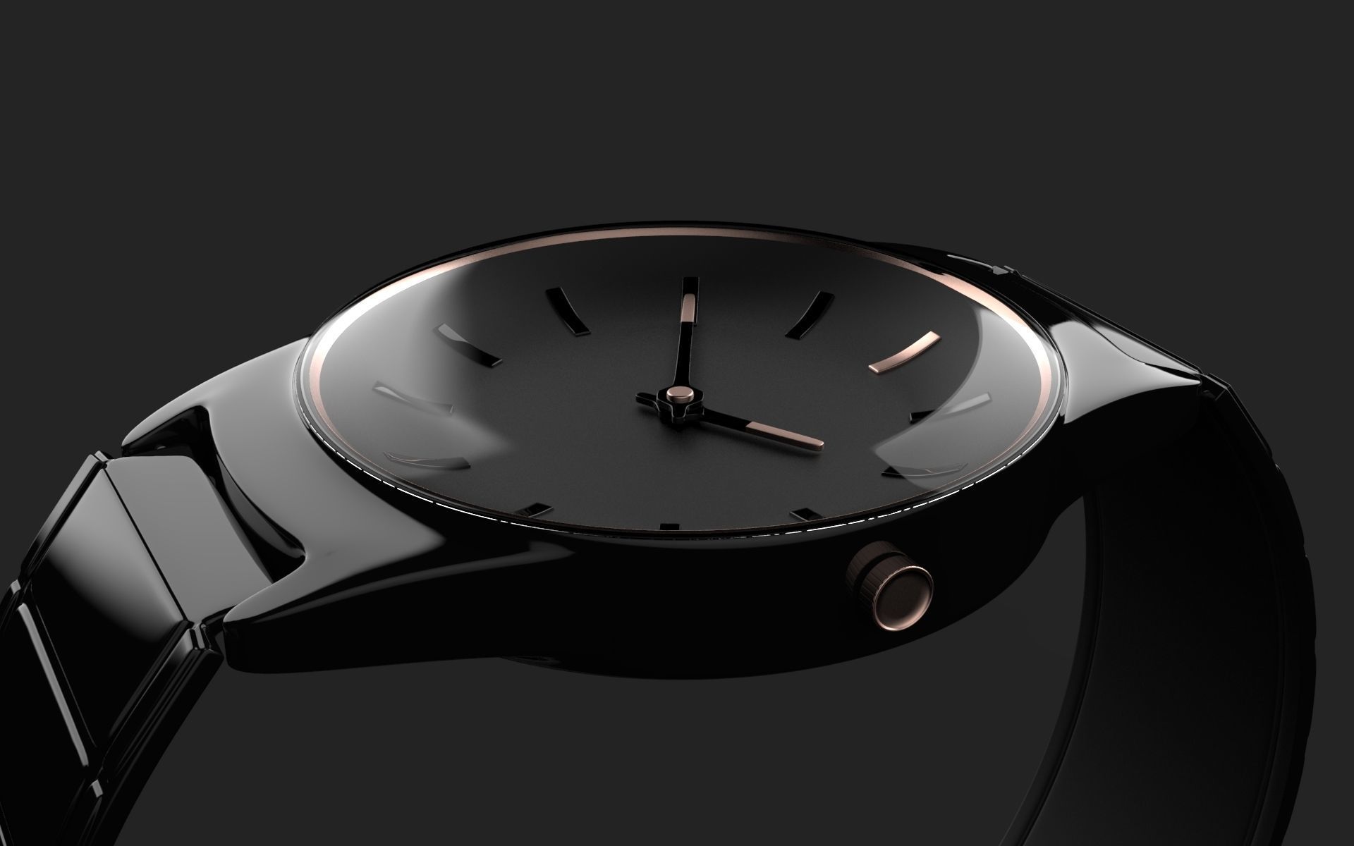 Simple watch model made on blender 3D model_1