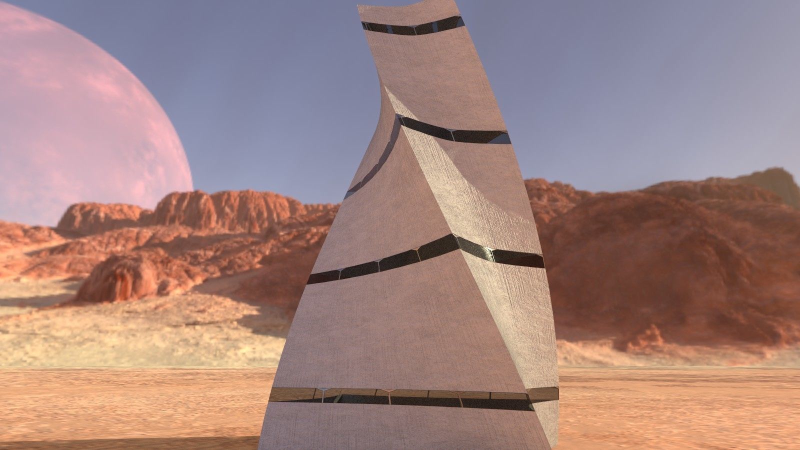 Post Apocalyptic building 3 3D model_1