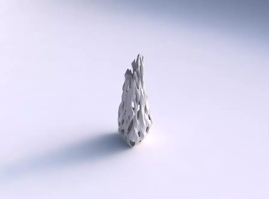 Vase puffy tipped triangle with faceted cuts and 3D print model