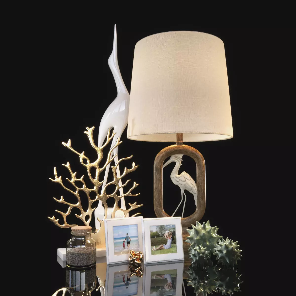 Coastal decor set 3D model_0