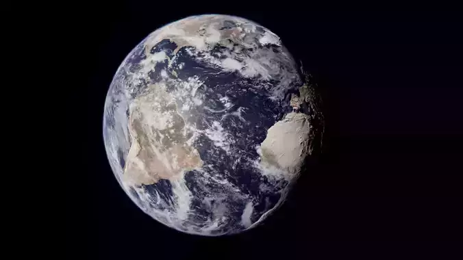 Simple Earth with lights 3D model