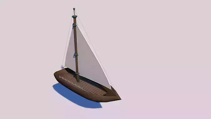 ship low poly sailboat
