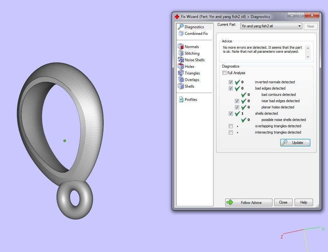 Ying and yang fish pendant 3D print model_5