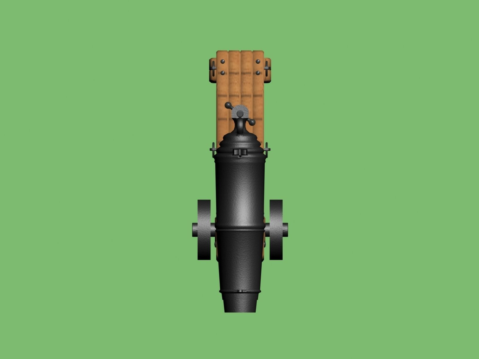 18-pounder carronade 19th century naval gun 3D model_1