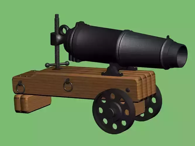18-pounder carronade 19th century naval gun 3D model
