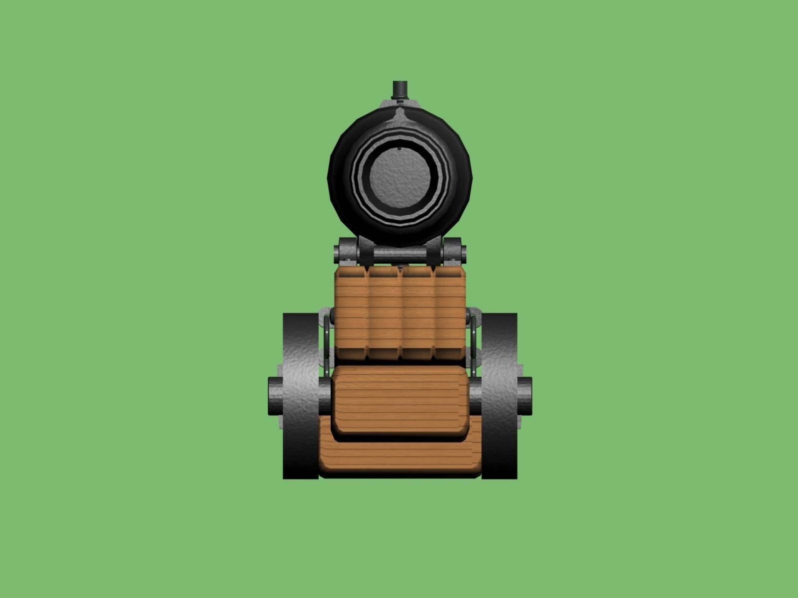 18-pounder carronade 19th century naval gun 3D model_2