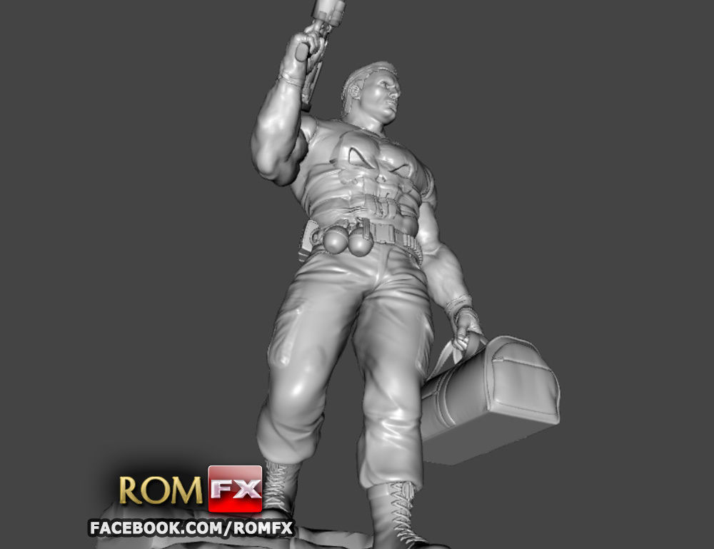 The Punisher - Action Figure - Diorama Printable 3D print model_9
