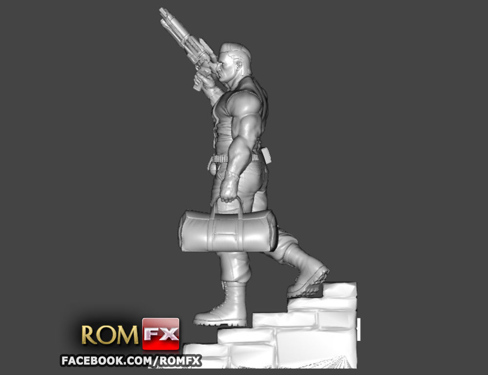 The Punisher - Action Figure - Diorama Printable 3D print model_3