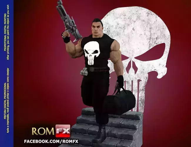 The Punisher - Action Figure - Diorama Printable 3D print model
