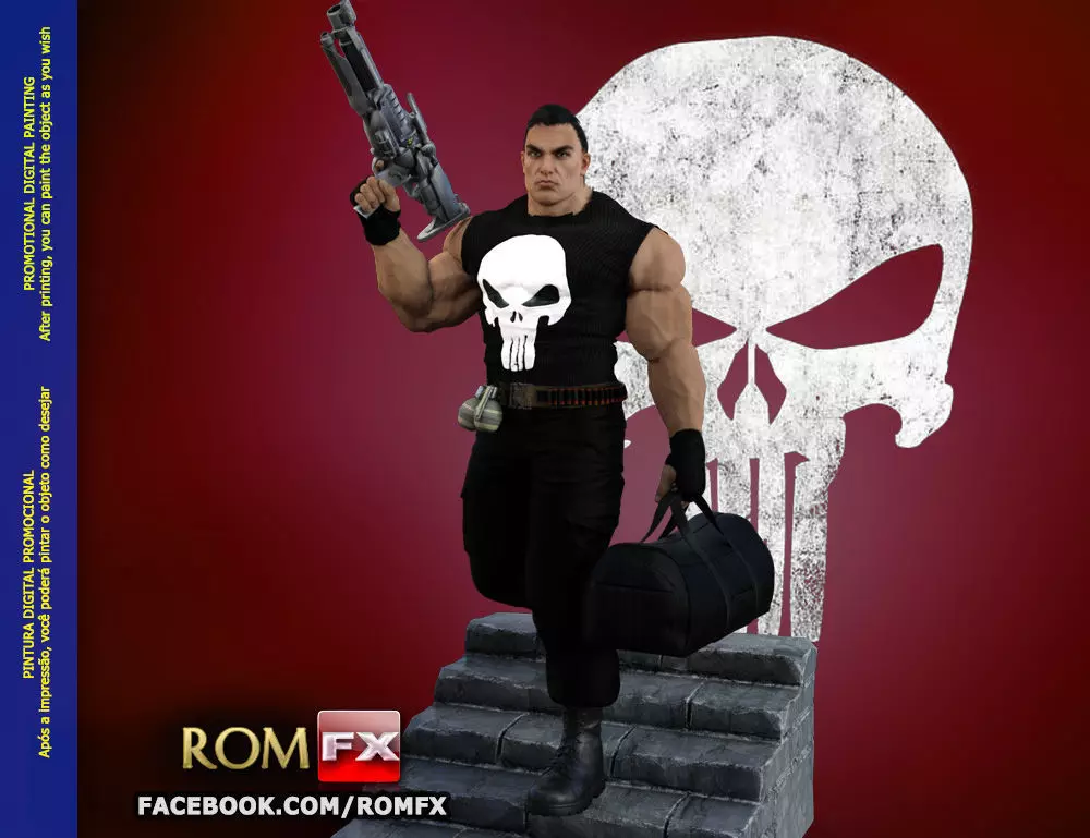 The Punisher - Action Figure - Diorama Printable 3D print model_0