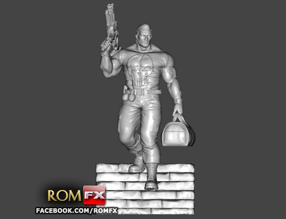 The Punisher - Action Figure - Diorama Printable 3D print model_2